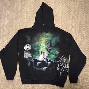 Darc Sport x Dragon Ball Z Cell Energy Pierce Hoodie Size Large NWT